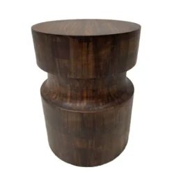 Accent & End Tables-Kirkland's Home Mocha Hourglass Mango Side Table
