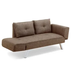 Sofas & Loveseats-Kirkland's Home Mod Wing Arm Convertible Sofa Brown