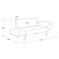 Sofas & Loveseats-Kirkland's Home Mod Wing Arm Convertible Sofa Brown