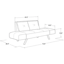 Sofas & Loveseats-Kirkland's Home Mod Wing Arm Convertible Sofa Brown