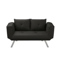 Sofas & Loveseats-Kirkland's Home Mod Wing Arm Convertible Sofa Black