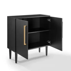 Cabinets & Sideboards-Kirkland's Home Modern Black And Gold Cabinet