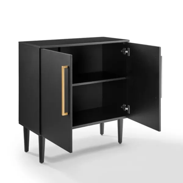 Cabinets & Sideboards-Kirkland's Home Modern Black And Gold Cabinet