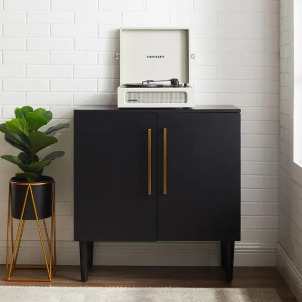 Cabinets & Sideboards-Kirkland's Home Modern Black And Gold Cabinet