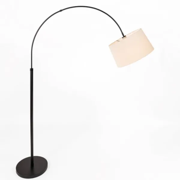 Floor Lamps-Kirkland's Home Modern Black Arch Floor Lamp Ivory