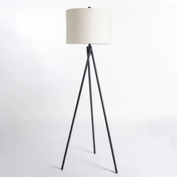 Floor Lamps-Kirkland's Home Modern Black Tripod Floor Lamp White