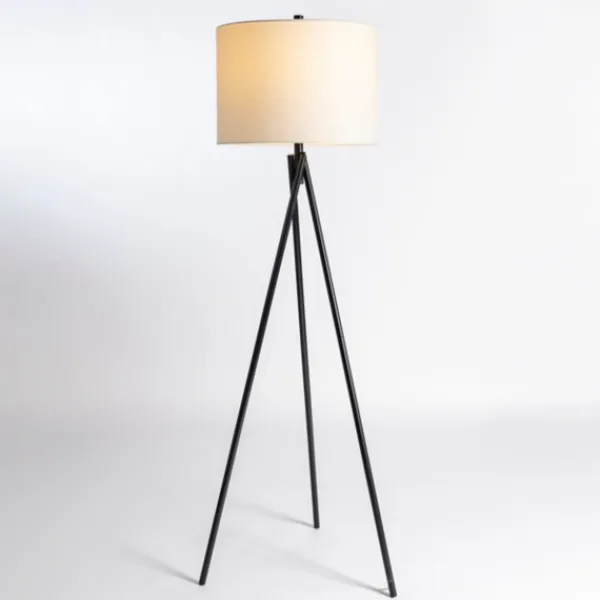 Floor Lamps-Kirkland's Home Modern Black Tripod Floor Lamp White