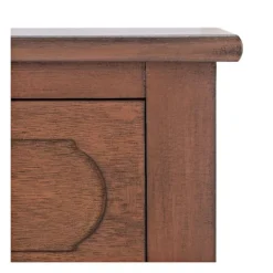 Console Tables-Kirkland's Home Modern Carved Accent Console Table Brown