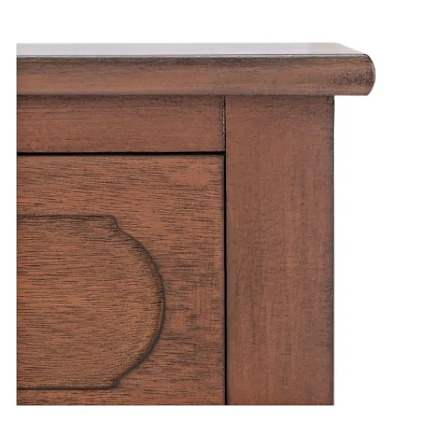 Console Tables-Kirkland's Home Modern Carved Accent Console Table Brown