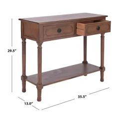 Console Tables-Kirkland's Home Modern Carved Accent Console Table Brown