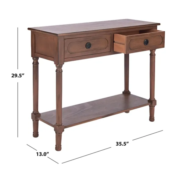 Console Tables-Kirkland's Home Modern Carved Accent Console Table Brown