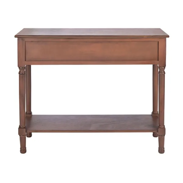 Console Tables-Kirkland's Home Modern Carved Accent Console Table Brown