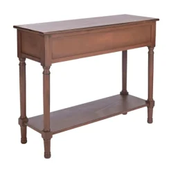 Console Tables-Kirkland's Home Modern Carved Accent Console Table Brown