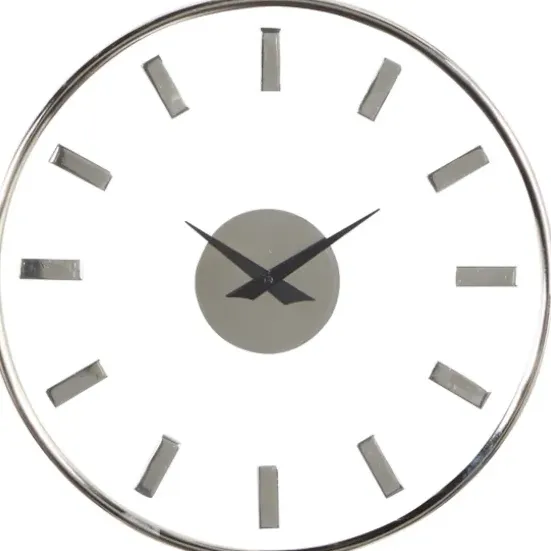 Clocks-Kirkland's Home Modern Clear Core Wall Clock Silver