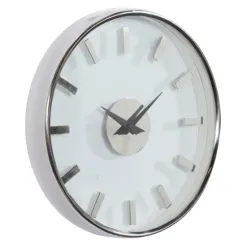 Clocks-Kirkland's Home Modern Clear Core Wall Clock Silver