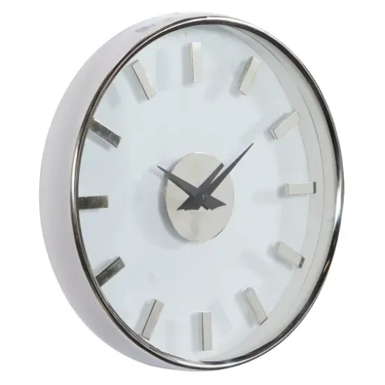 Clocks-Kirkland's Home Modern Clear Core Wall Clock Silver