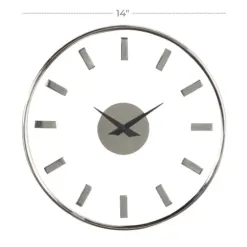 Clocks-Kirkland's Home Modern Clear Core Wall Clock Silver