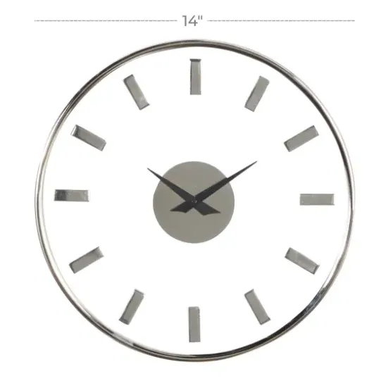 Clocks-Kirkland's Home Modern Clear Core Wall Clock Silver