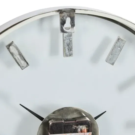 Clocks-Kirkland's Home Modern Clear Core Wall Clock Silver