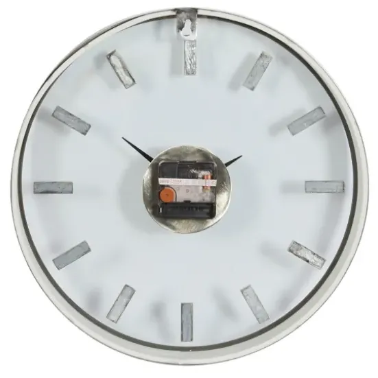 Clocks-Kirkland's Home Modern Clear Core Wall Clock Silver