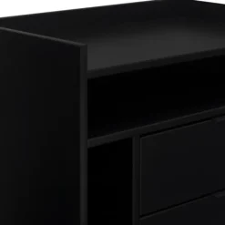 Nightstands-Kirkland's Home Modern Frame Wood Nightstand Black