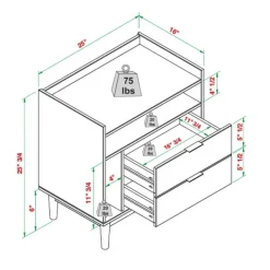 Nightstands-Kirkland's Home Modern Frame Wood Nightstand Black