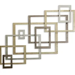 Wall Plaques-Kirkland's Home Modern Glossy Squares Wall Sculpture Gold/Silver