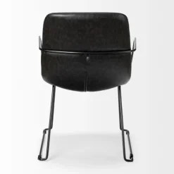 Dining Chairs-Kirkland's Home Modern Leather Wire Frame Dining Chair Black
