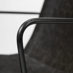 Dining Chairs-Kirkland's Home Modern Leather Wire Frame Dining Chair Black