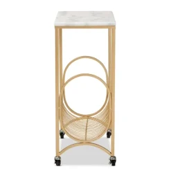 Kitchen Islands & Bar Carts-Kirkland's Home Modern Marble Deco Bar Cart