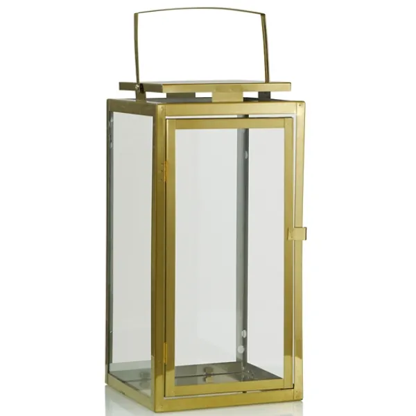 Lanterns-Kirkland's Home Modern Polished Lanterns, Set Of 2 Gold