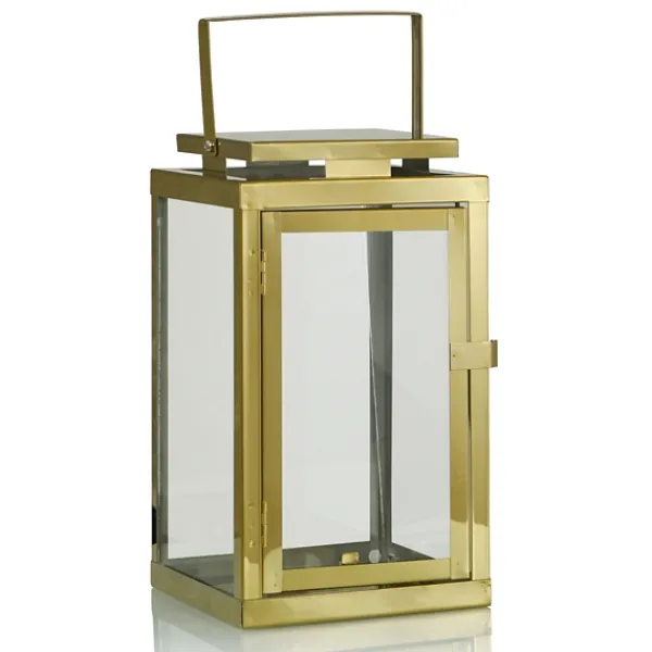 Lanterns-Kirkland's Home Modern Polished Lanterns, Set Of 2 Gold