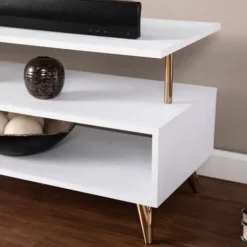 Tv Stands & Media Consoles-Kirkland's Home Modern Shape Tv Stand White