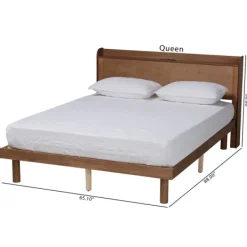 Beds & Headboards-Kirkland's Home Modern Wood Queen Platform Bed Brown