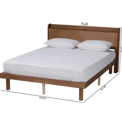 Beds & Headboards-Kirkland's Home Modern Wood Queen Platform Bed Brown