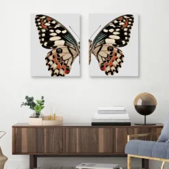 Wall Quotes & Signs-Kirkland's Home Monarch Butterfly I & Ii Canvas Prints, Set Of 2 Ivory/Multi