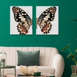 Wall Quotes & Signs-Kirkland's Home Monarch Butterfly I & Ii Canvas Prints, Set Of 2 Ivory/Multi