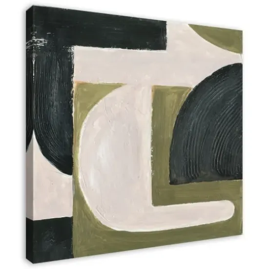 Canvas Art-Kirkland's Home Moody Green Shapes I Canvas Art Print Black/White/Green