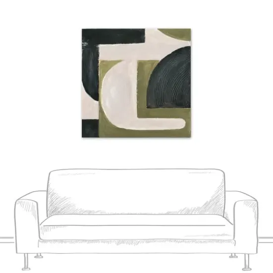 Canvas Art-Kirkland's Home Moody Green Shapes I Canvas Art Print Black/White/Green