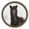 Framed Art-Kirkland's Home Moody Horse Round Brown Framed Art Print Brown/Black