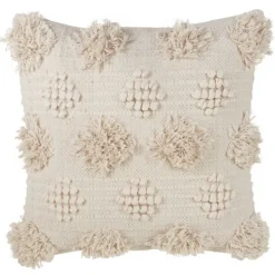 Pillows-Kirkland's Home Moroccan Tufted Pom Pom Throw Pillow Ivory