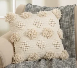 Pillows-Kirkland's Home Moroccan Tufted Pom Pom Throw Pillow Ivory