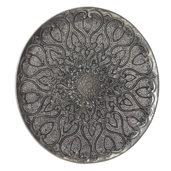 Wall Plaques-Kirkland's Home Mosaic Round Metal Wall Plaque Silver