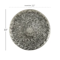 Wall Plaques-Kirkland's Home Mosaic Round Metal Wall Plaque Silver