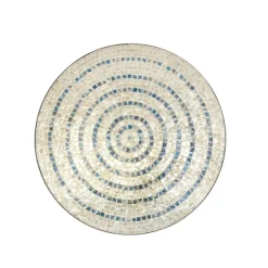Wall Plaques-Kirkland's Home Mother Of Pearl Coastal Gong Wall Decoration Tan/Blue