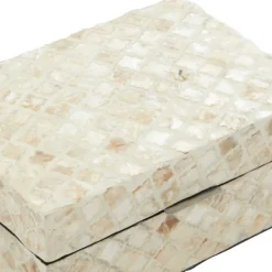 Baskets & Boxes-Kirkland's Home Mother Of Pearl 2-Pc. Box Set Tan/White