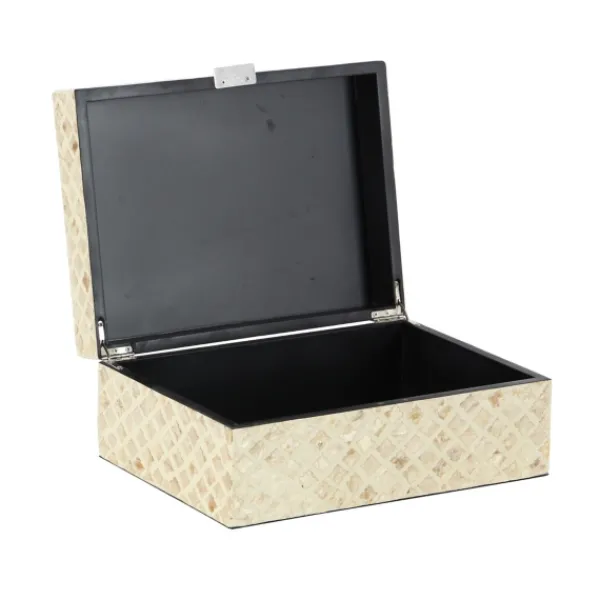 Baskets & Boxes-Kirkland's Home Mother Of Pearl 2-Pc. Box Set Tan/White
