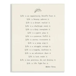 Wall Quotes & Signs-Kirkland's Home Mother Teresa Life Quote Wall Plaque Ivory/Black