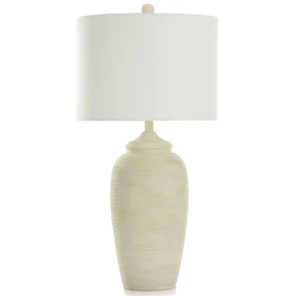 Table Lamps-Kirkland's Home Mottled Brie Ridge Table Lamp Ivory