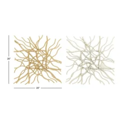 Wall Plaques-Kirkland's Home Multicolor Metal Abstract Wall Plaques, Set Of 2 Gold/Silver